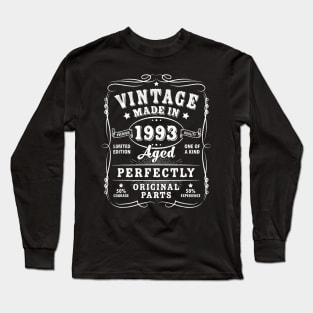 Vintage 30th Birthday Decorations Funny 1993 30 Birthday Long Sleeve T-Shirt